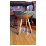 Wooden Bowl On Legs. 17 In Diameter. 18 High