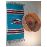 Hand Woven Basket 12 In Diameter + Woven Indian