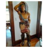 Life Size Wooden Cigar Store Indian.