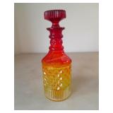 Amberina Glass Decanter. 10 in Tall