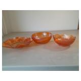 Carnival Glass Peach, Holly & Berries, More
