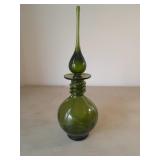 Hand Blown Glass Art Decanter. 15 In Tall