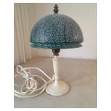 Vintage Table Lamp with a Crackle Glass Shade