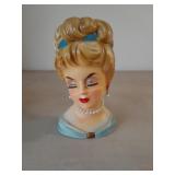 Ruben Lady Head Vase. 7 In Tall