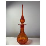Art Glass Embossed Grape Decanter