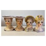 Artmark, Incaro & Other Lady Head Vases.