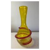 Hand Blown Crackle Glass Decanter.