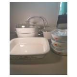 Corningware casseroles, Lids, Pans