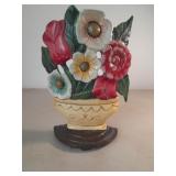 Painted Cast Iron Door Stop. Signed OMi.