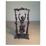 Metal Lady On A Swing. 9 In Tall & Fairy 2 In Tall