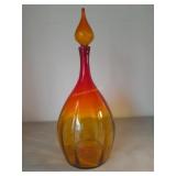 Large Hand Blown Art Glass Decanter /Teardrop
