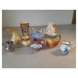 Various Pitchers. Some Copper Luster.