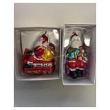 Mercury Glass Dept 56 Santa Ornaments