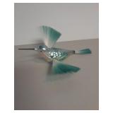 Glass Hummingbird Ornament. 7 In Long