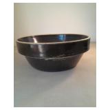 Ceramic Brown Crock Bowl. 12 In Diameter