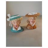 Vintage Napco Lady Head Vases. 1958 & 1959