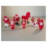 Vintage Hard Plastic Santas & Horse Figures