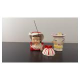 I W Rice Lady Figure &  Gettysburg Child Head Vase