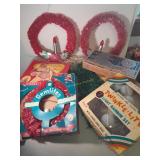 Cellophane Lighted Wreaths Vinyl Christmas Tree,