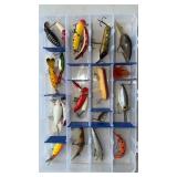 Flambeau clear fishing tackle box w/20 lures