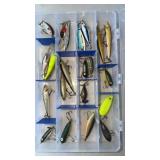Flambeau clear fishing tackle box w/20 lures