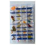 Flambeau clear fishing tackle box w/38 lures
