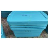 4 - Plastic storage tubs w/lids