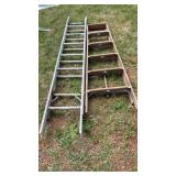 6ft wooden step ladder & 16ft alumn ext ladder