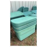 4 - Plastic storage tubs w/lids