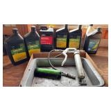 Engine lubricates & grease gun