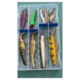 Flambeau clear fishing tackle box w/10 lures