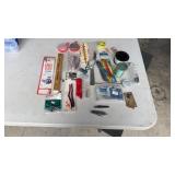 Fishing tackle stuff...stringers, scaler, knives,