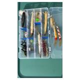 Flambeau clear fishing tackle box w/14 lures