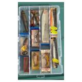 Flambeau clear fishing tackle box w/13 lures