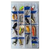 Flambeau clear fishing tackle box w/24 lures