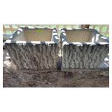 2-concrete planters, 21'sq x 8in. h