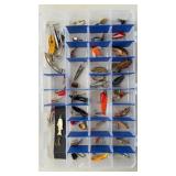 Flambeau clear fishing tackle box w/34 lures