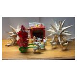 Moravian Stars, Hard Plastic Santa & Deer