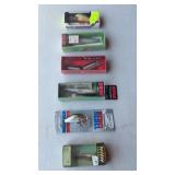 6-fishing lures, Rapala, Rebel, Heddon