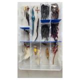 Flambeau clear fishing tackle box w/jigs &