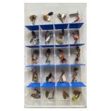 Flambeau clear fishing tackle box w/spinner baits