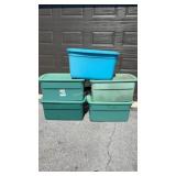 5-plastic Sterilite tubs