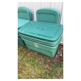 4 - Plastic storage tubs w/lids