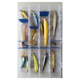 Flambeau clear fishing tackle box w/16 lures