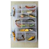 2-sided tackle box w/26 lures, variety