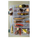 2-sided tackle box w/23 various lures