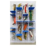 Flambeau clear fishing tackle box w/20 lures