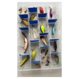 Flambeau clear fishing tackle box w/16 lures