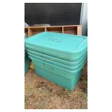 4 - Plastic storage tubs w/lids
