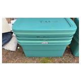 4 - Plastic storage tubs w/lids